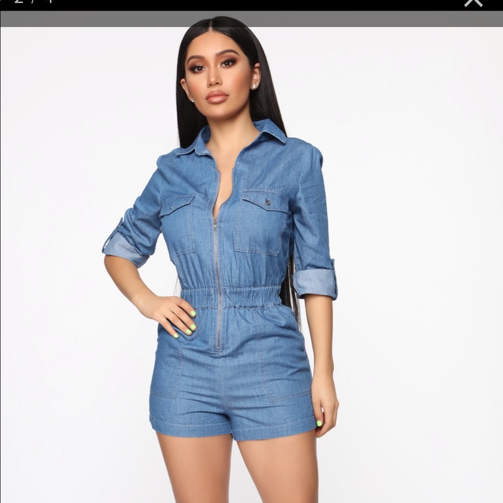 FashionNova denim romper